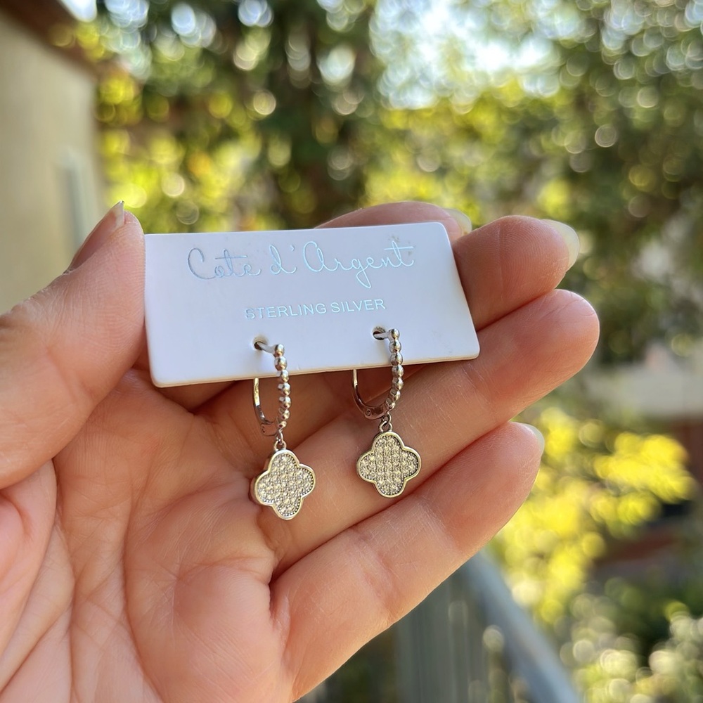 Sterling Silver Clover Earrings
